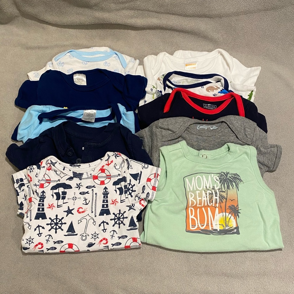 10 pack baby boy 3-6 Month onesies